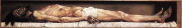 150の主題の芸術作品 Painting - 墓の中の死者のキリストの遺体 宗教的ハンス・ホルバイン二世の裸体